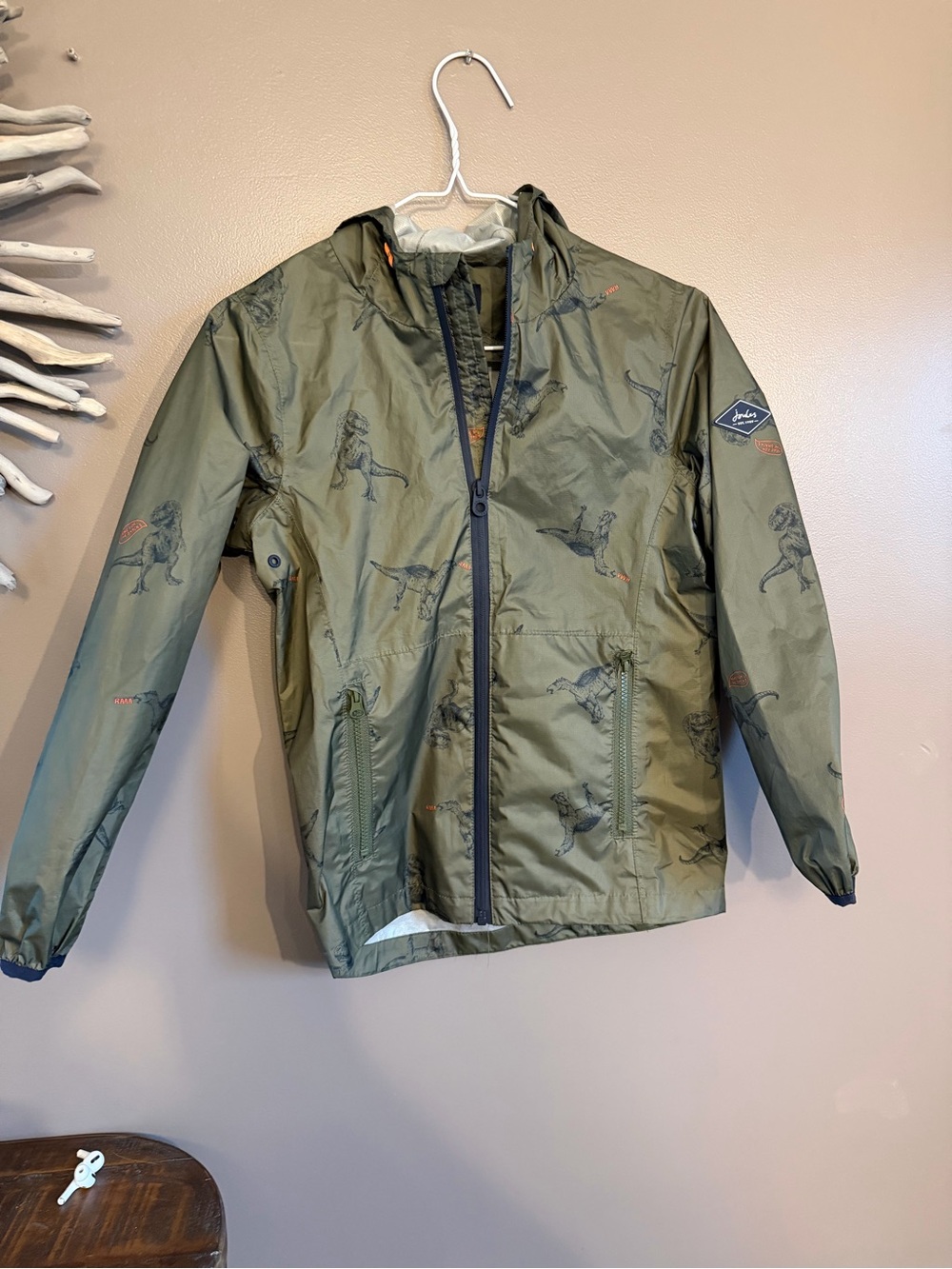 Joules Dinosaur wind jacket.  Lightweight